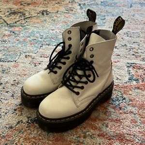 White Platform lace up Doc Martens